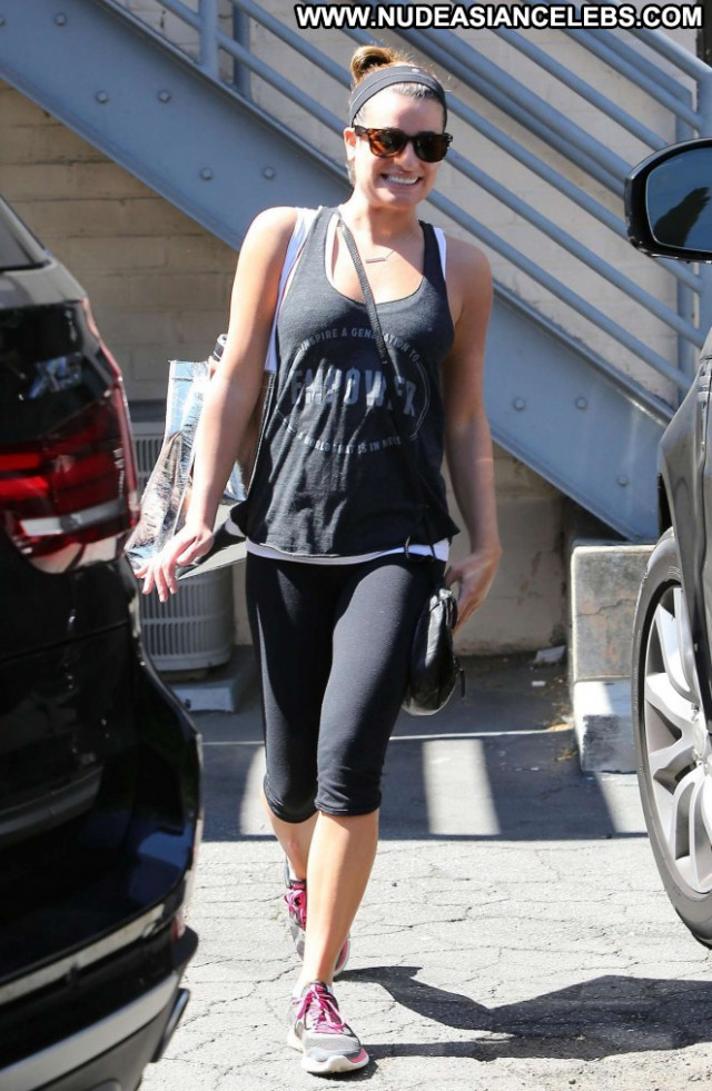 Lea Michele Yoga Babe Celebrity Paparazzi Beautiful Posing Hot Cute