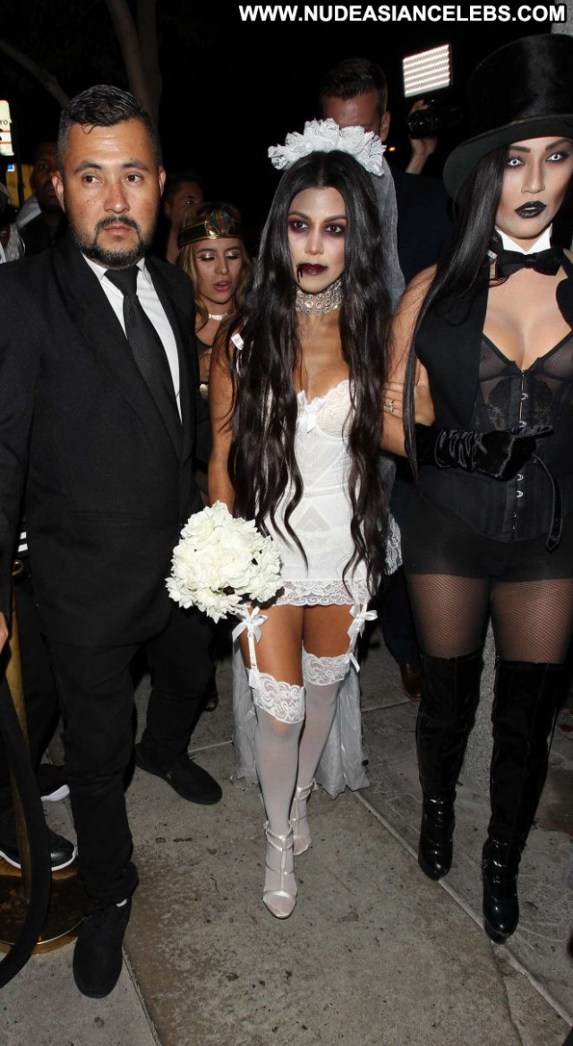 Kourtney Kardashian Halloween Party Posing Hot Beautiful Halloween