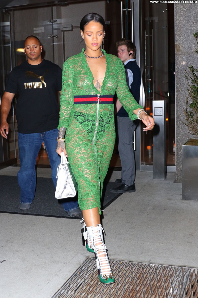 Rihanna Singer American Celebrity Fashion See Through Babe Posing Hot