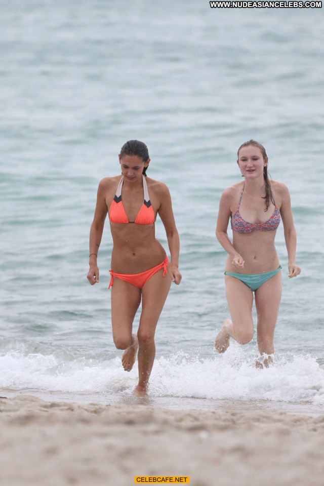 Brittany Gonzales Miami Beach Posing Hot Celebrity Babe Orange Beach