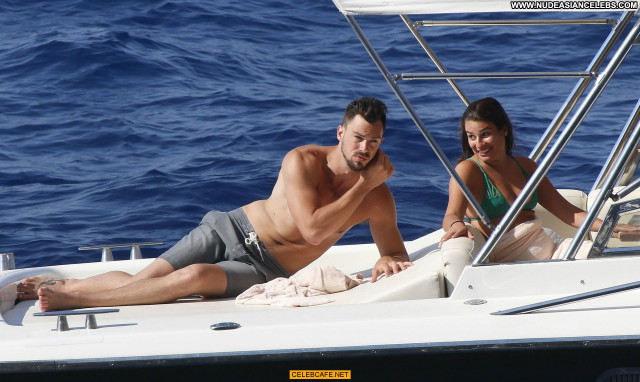 Lea Michele No Source  Italy Beautiful Celebrity Boat Babe Posing Hot