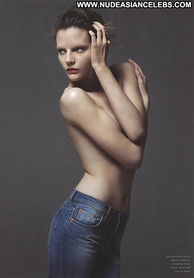 Sara Blomqvist True Blue Hat Bra Topless Posing Hot Celebrity Model