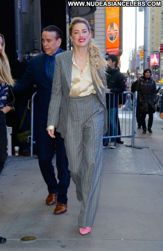 Amber Heard Good Morning America Posing Hot Paparazzi Nyc Celebrity